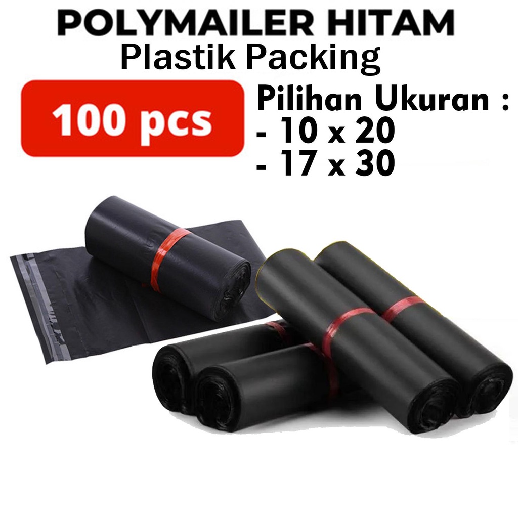 

Plastik Polymailer Hitam 10 x 20 / 17 x 30 CM / Plastik Packing - Isi 100 Pcs - Master Pack Indonesia Bogor