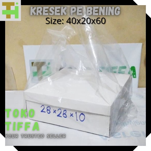 Kresek PE bening 40x60 tebal 05 kantong plastik - tebal 04