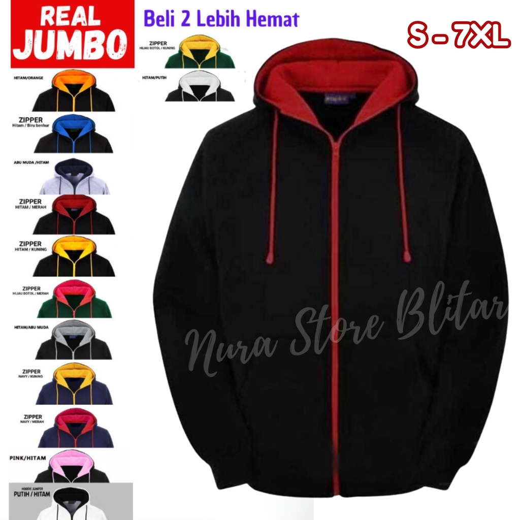 Jaket Hoodie Zipper Polos Sweater Hodie Jacket Resleting Oversize Jumbo Bigsize XXXXXL XXXXL XXXL XX