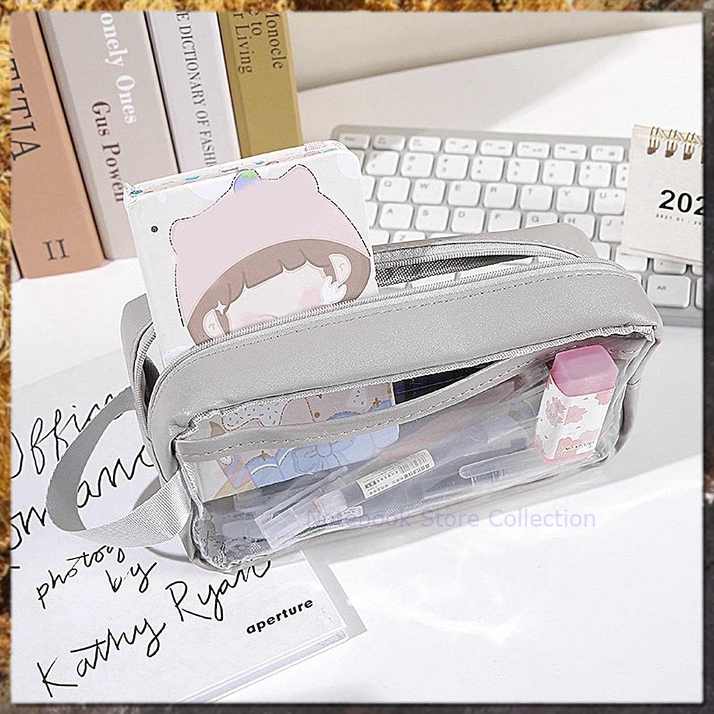 

Notebook Store Collection Waterproof Tempat Pensil Clear Zipper Bag Pencil Case