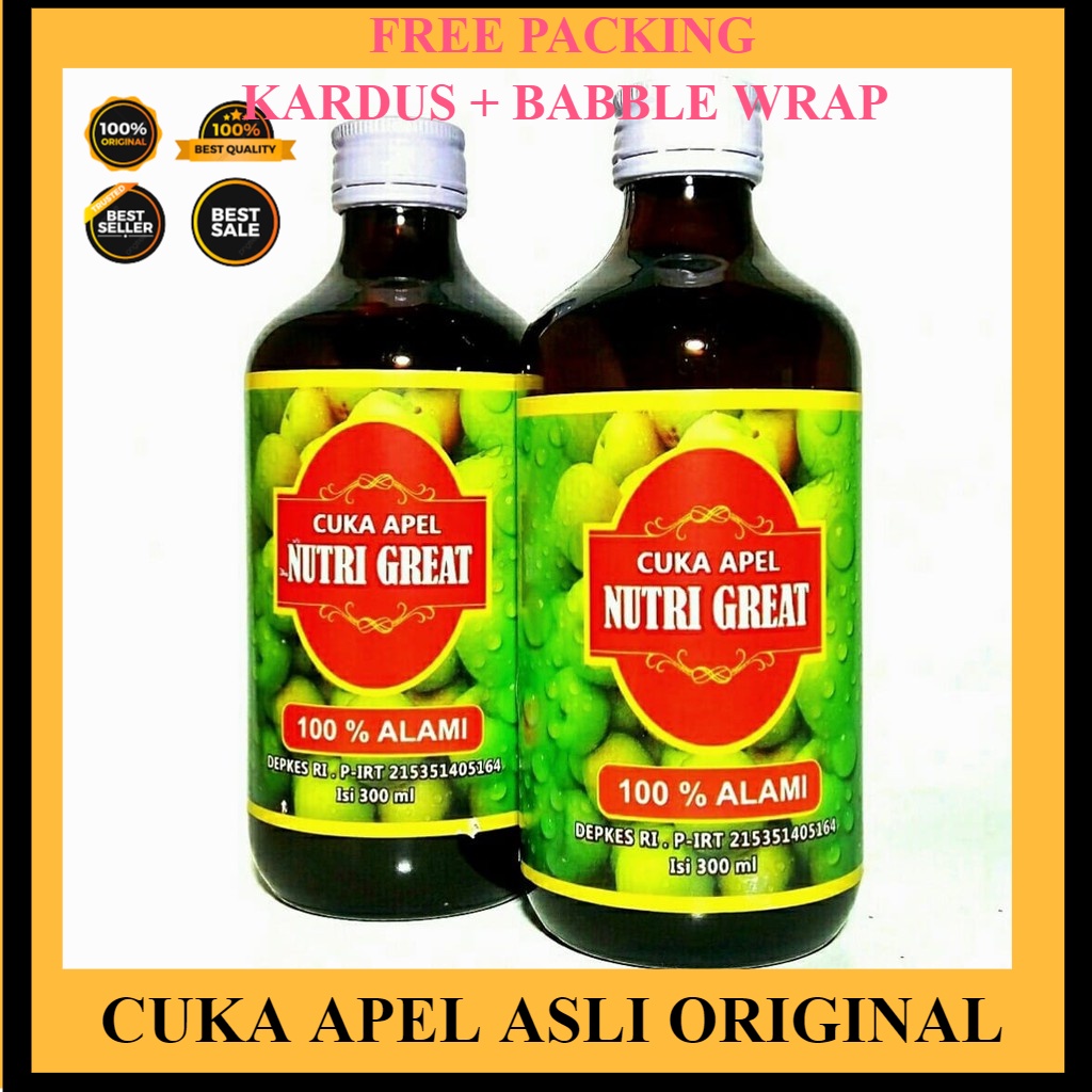 

CUKA APEL | NUTRI GREAT | Cuka Buah Tanpa Pengawet | Multi Khasiat - BPOM HalaL