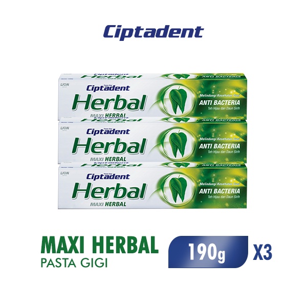 Ciptadent Pasta Gigi Maxi Herbal Tube 190 gr x3