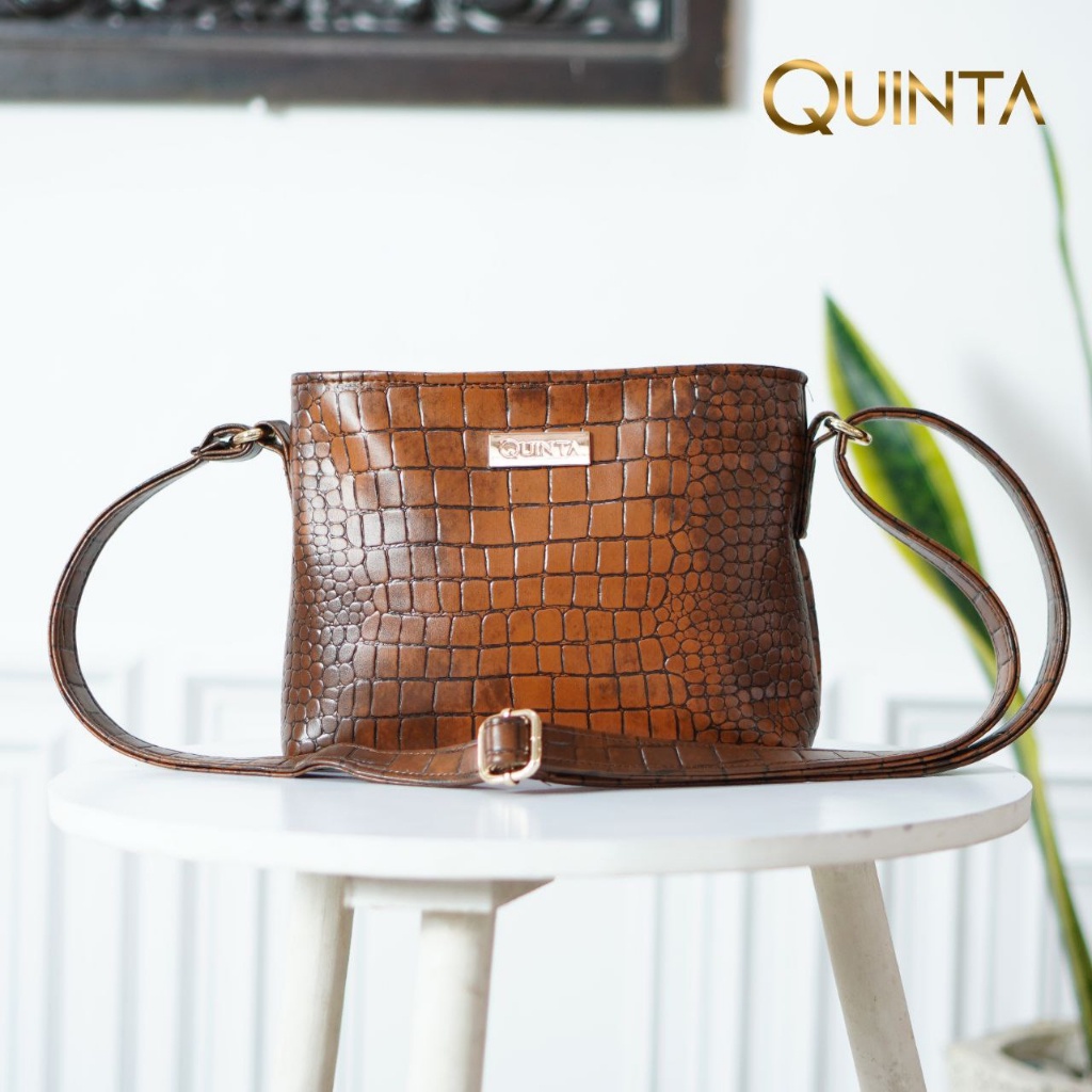 QUINTA SLINGBAG NAZILLA CROCO UK. 23X17X7 CM TAS SELEMPANG WANITA SIMPLE MINI NEW ARRIVAL TAS MEWAH 