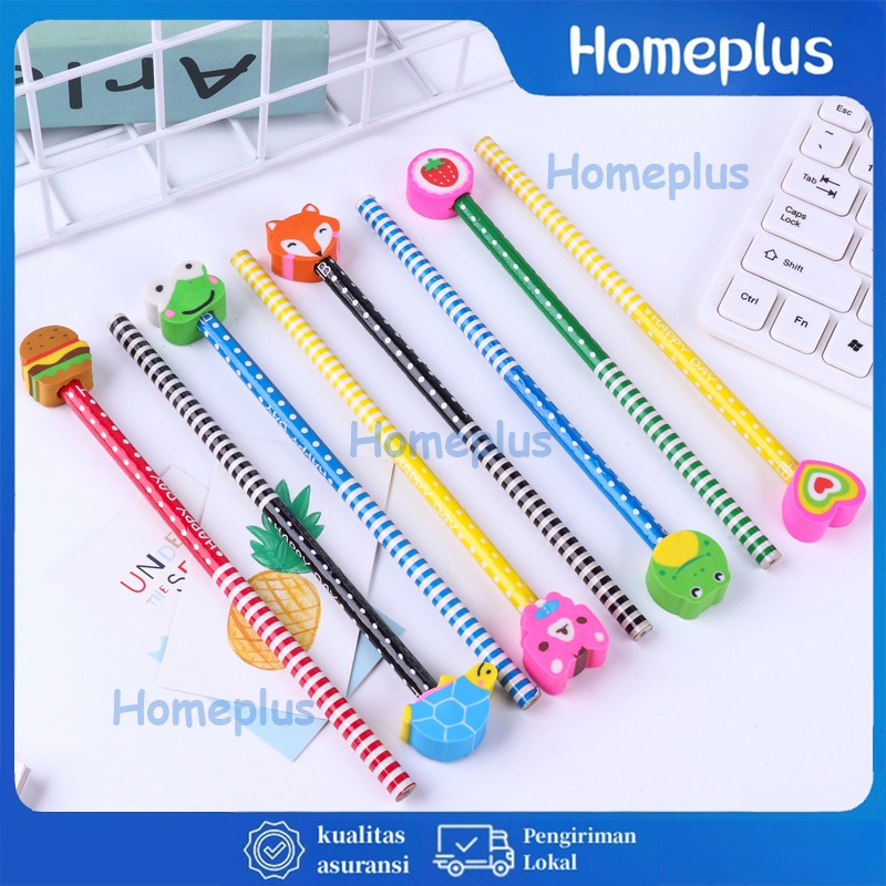 

HomePlus Pensil Pencil Dengan Penghapus Muka Karakter Pensil Karakter + Penghapus Pensil Lucu Alat Tulis Peralatan Sekolah Kantor Pensil Fancy Souvernir