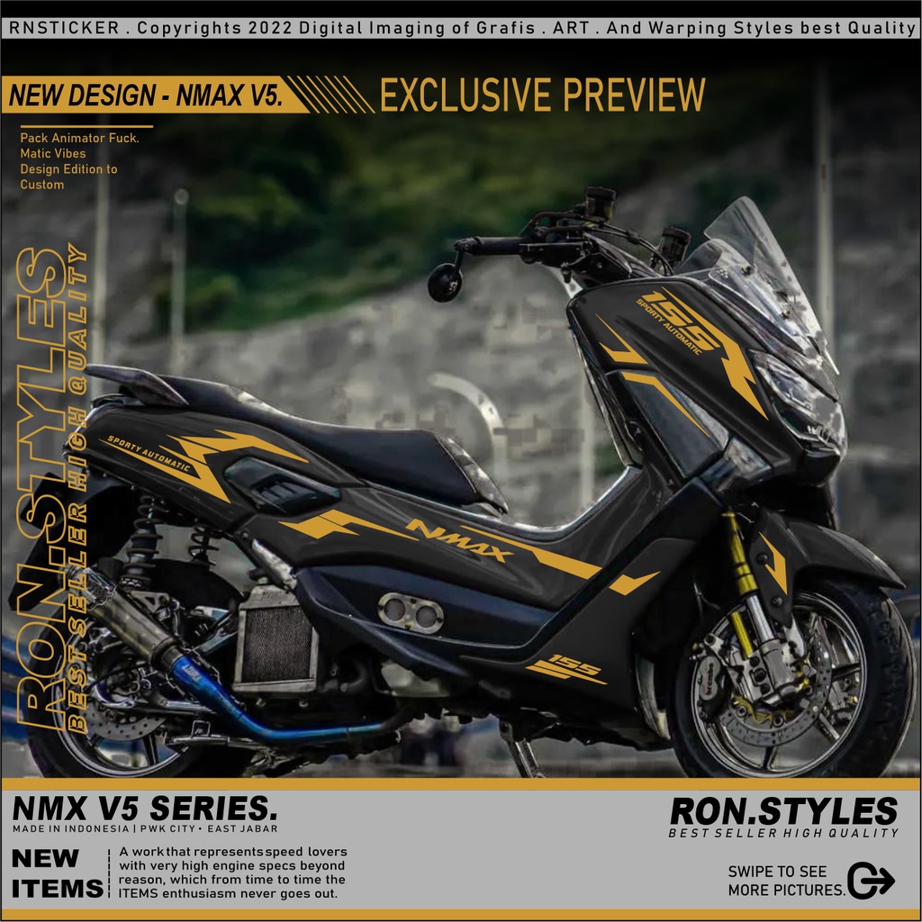 V5 CUTTING STRIPING VARIASI NMAX 2016-2019 DESIGN TERBARU CUTTING STICKER NMAX LAMA STIKER NMAX HITA