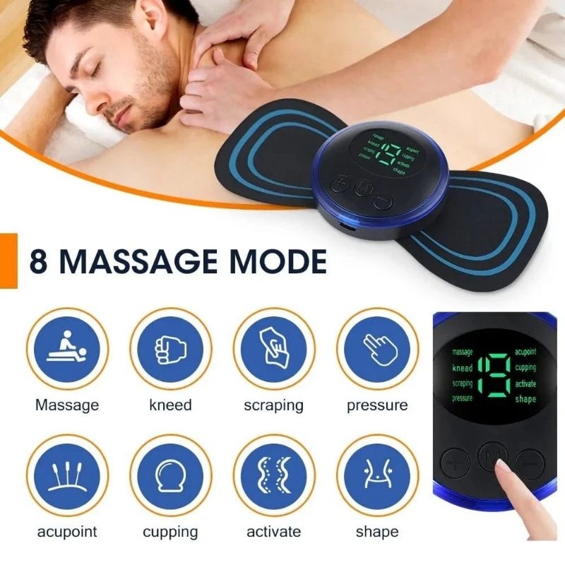 Alat Pijat Elektrik Mini Portable Ems Pijit Akupuntur Mini Neck Massager