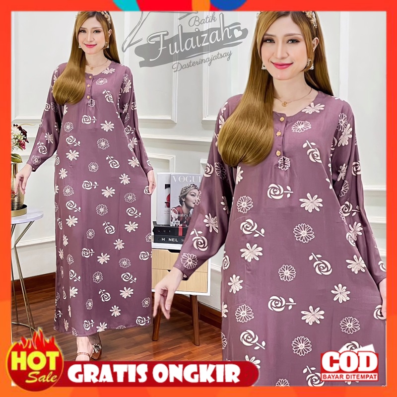 KAIN ADEM HALUS TEBAL / Daster Gamis Rayon Lengan Panjang Bumil Busui Friendly Ld 110