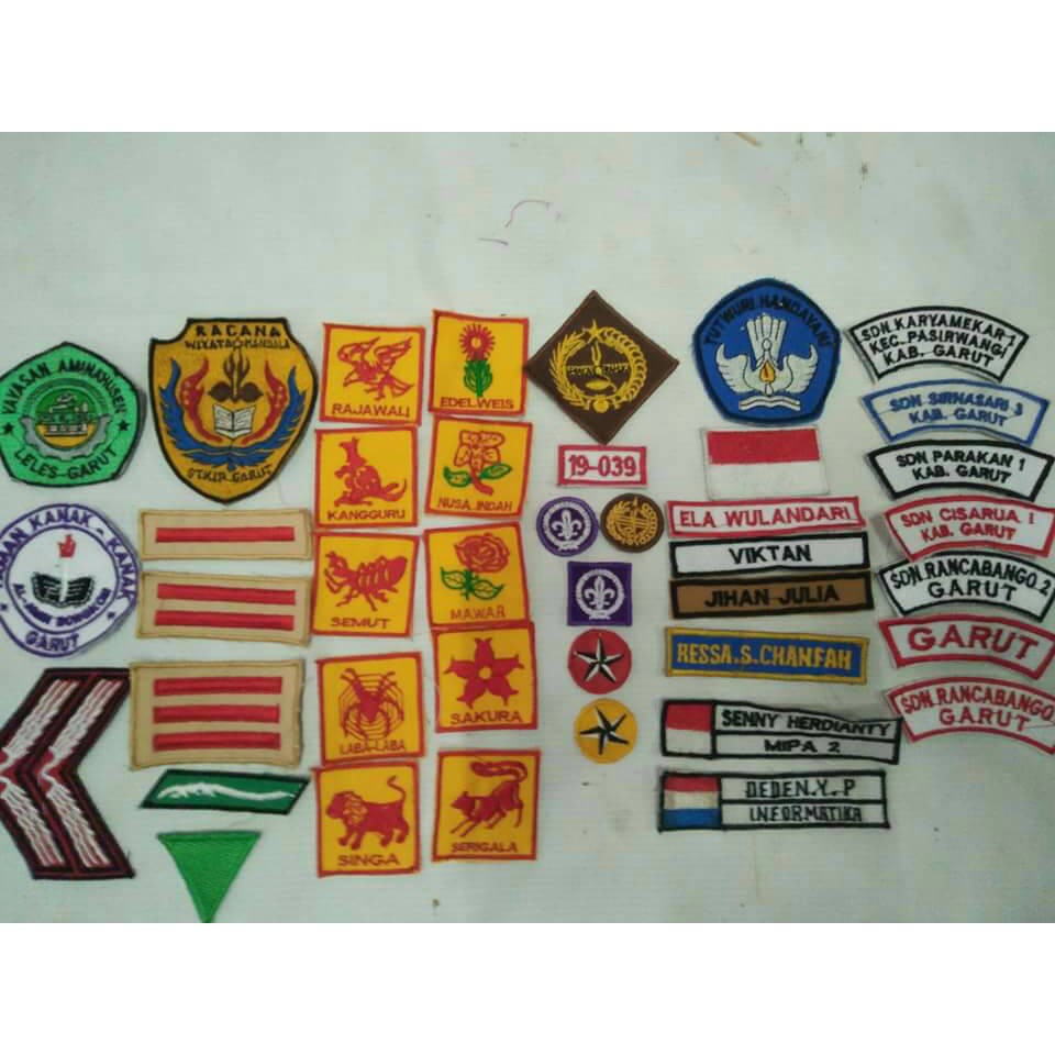 Bordir no gudep / atribut pramuka / badge pramuka Bordir Nama Dada