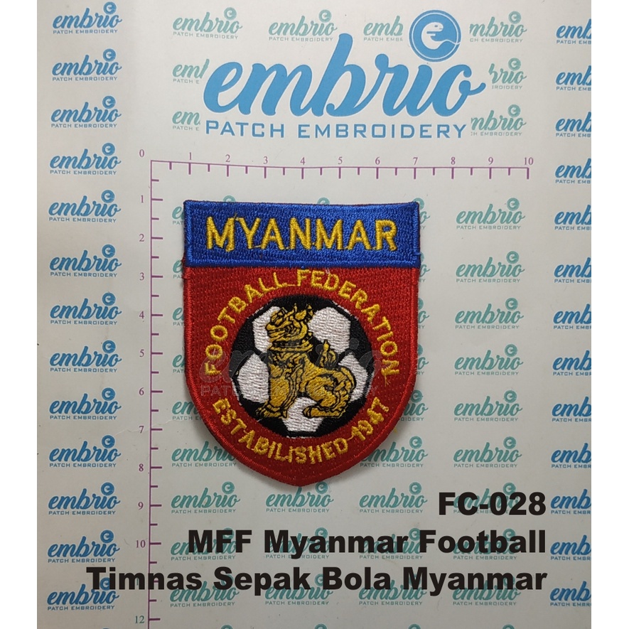 Bordir Patch Jogja FC-028 Patches MFF Myanmar Football Bordir Logo Jersey Timnas Sepak Bola Myanmar 