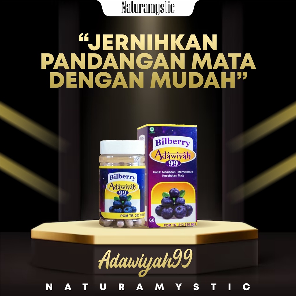 Bilberry Adawiyah 99 Original 100% Kapsul Bilberry Adawiyah Asli - Vitamin Mata Herbal - Suplemen Ma