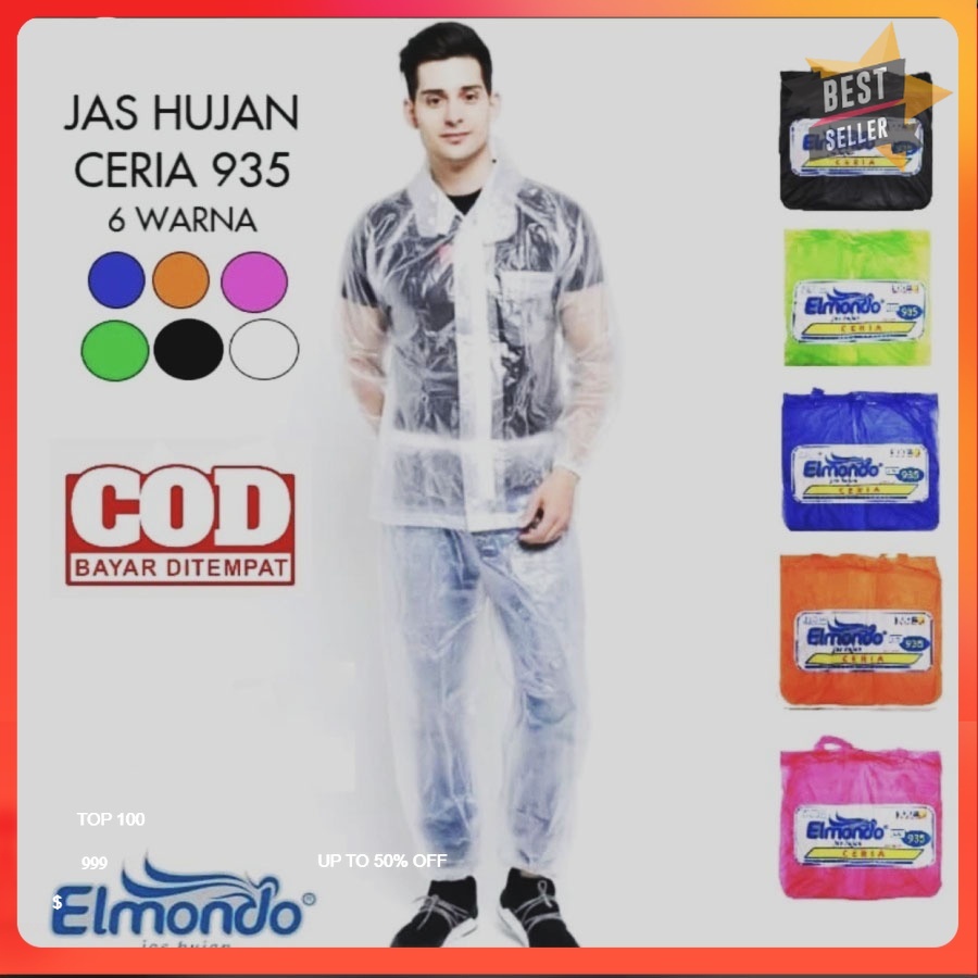 Jas Hujan Jaket Celana Elmondo Ceria 935 - Mantel Hujan Setelan Karet Murah Elmondo Ceria Tebal 0.06
