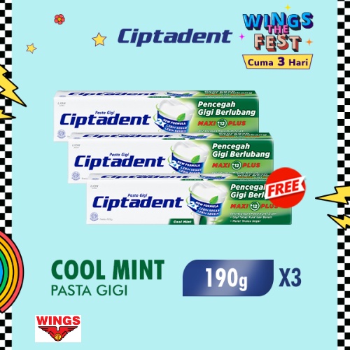 [B2G1] Ciptadent Toothpaste Cool Mint Tube 190gr - Gambar 3