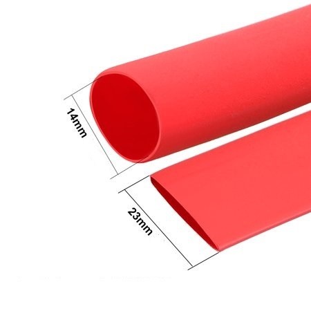 

1meter Kabel Selongsong solasi Bakar Heat Shrink Tube diameter 14mm - Merah -OLL