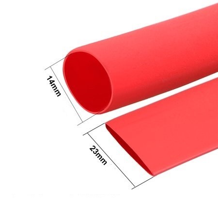 

1meter Kabel Selongsong solasi Bakar Heat Shrink Tube diameter 14mm - Merah OP27