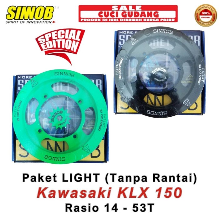 Gir SINNOB Kawasaki KLX 150 SE Paket Light -Tanpa Rantai-Baru-Asli
