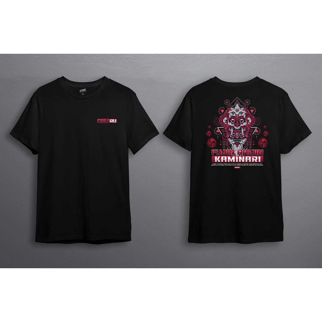 【COD】 NEW Ozuru Japan Style T-shirt Fujin Raijin Kaminari Kaos Design Premium KAOS