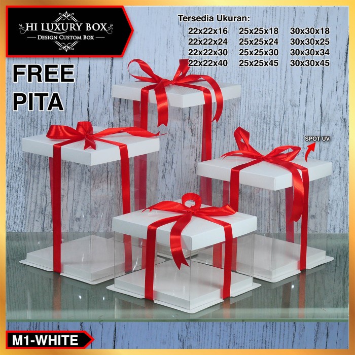 

Box Mika Hadiah Gift Packaging Kotak Kue Hologram Murah Uk 30x30 - Silver, 30x30x18