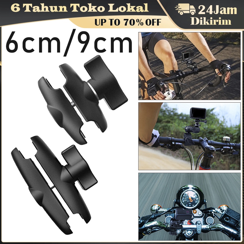 Universal Clamp Jepit Bar Holder HP Klip Stand Bracket Penjepit Handphone Tripod Sepeda Gopro Handle