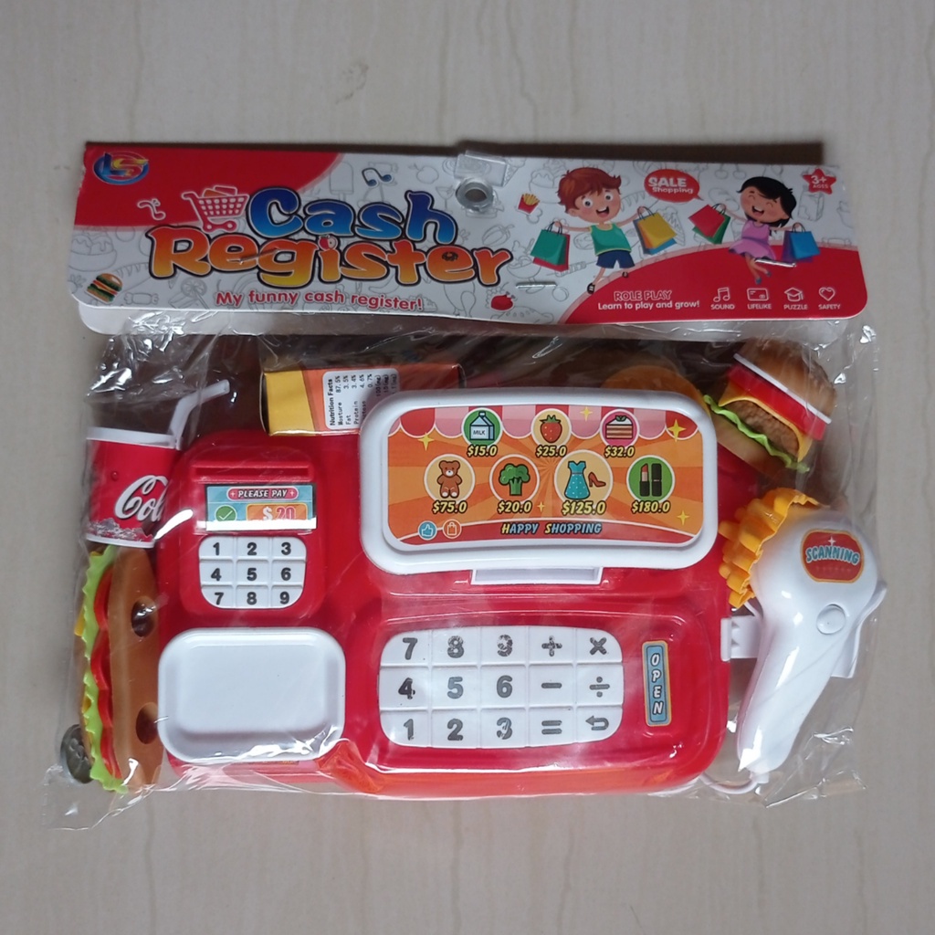 Mainan Anak Mesin Kasir Burger Kantong Cash Register / Maenan Anak-anak Laki-laki Perempuan