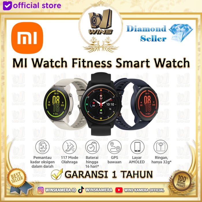 Mi Watch Fitness Smartwatch AMOLED Display  - Black,Mi Watch S1 Act