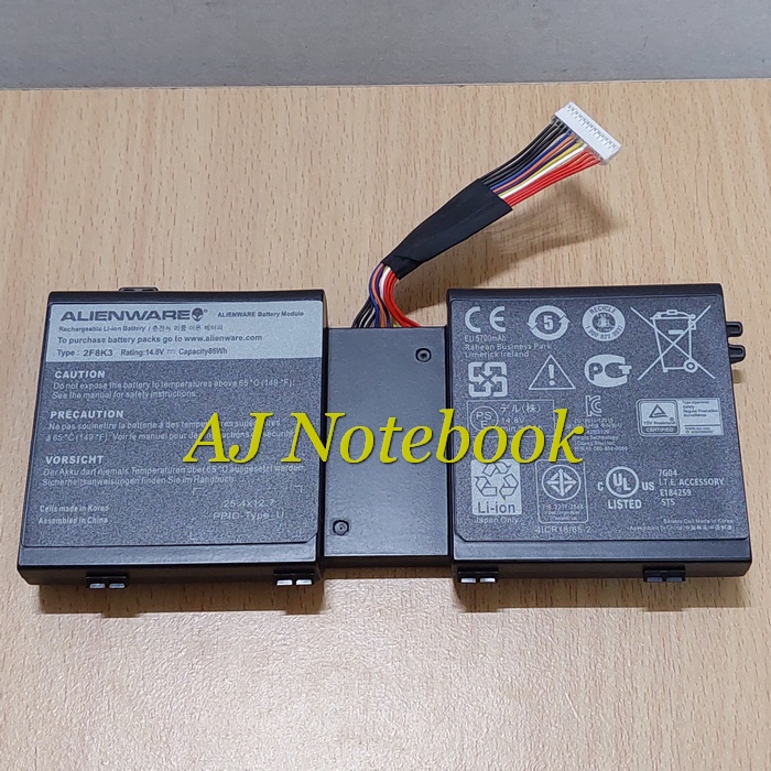 Baterai Batre Dell Alienware 17 18 18X M17 M18 Type 2F8K3 -AJNB