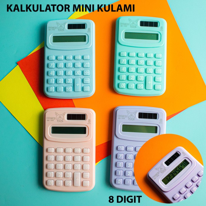 

Calculator Mini Pocket Portable Pastel| Kalkulator 8 Digit Mini AD-777
