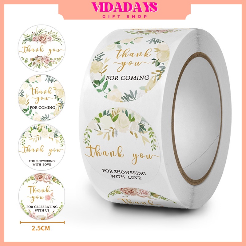 

VIDADAYS 500PCS 1ROLL STICKER THANK YOU FOR COMING / STIKER PACKAGING BOX / STIKER LABEL ROLL THANKS FOR COMING
