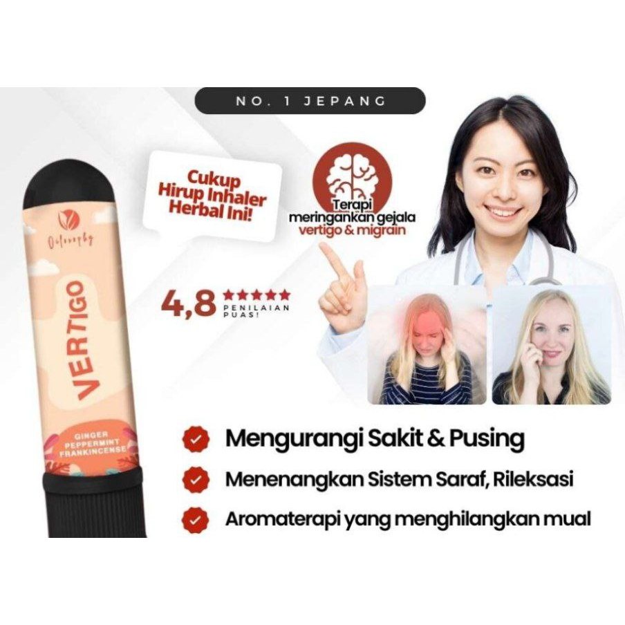 INHALER VERTIGO AROMATHERAPY inheler vertigo terapi migrain sakit kepa berputar pusing alami herbal 