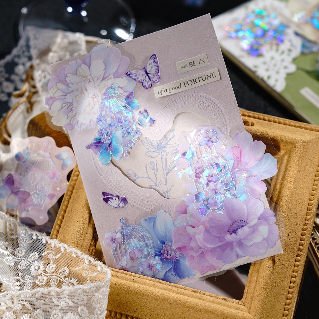 

[HARU] Floating Light Dream Sticker Glittery Hologram Sticker Stiker