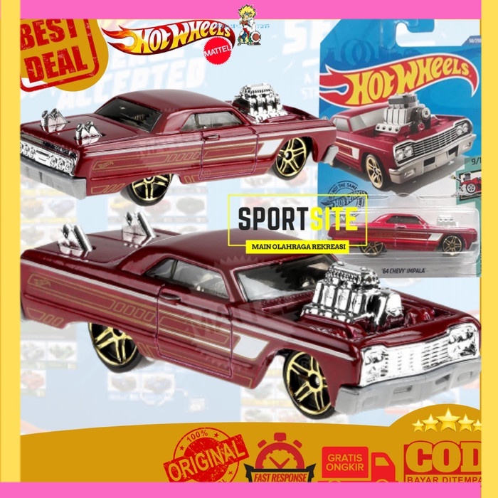 Hot Wheels 64 Chevy Impala Tooned. Mainan Anak Die Cast Mobil