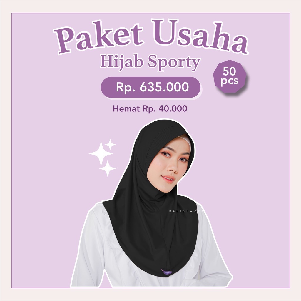 50Pcs Jilbab Instan Sporty Khimar Olahraga