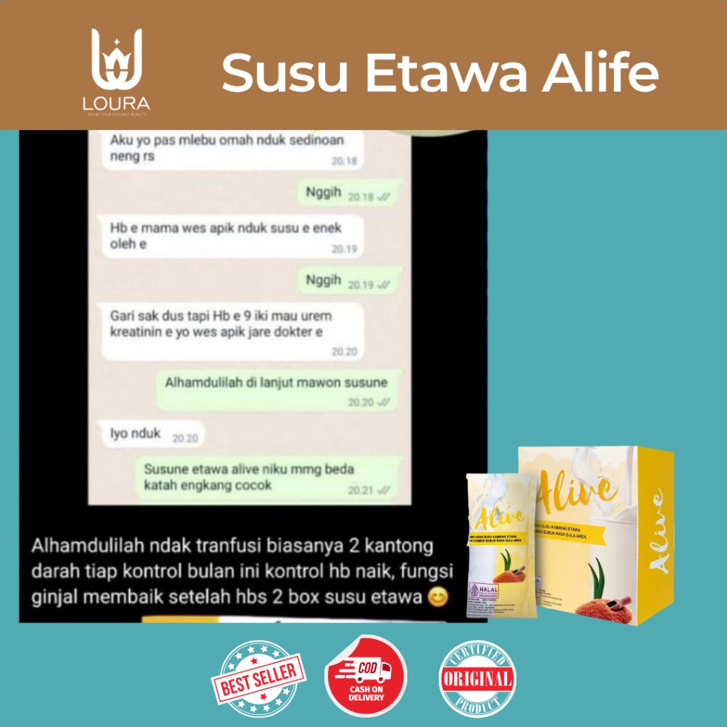 

SUSU ETAWA - KAMBING - TULANG SENDI ORANG TUA - PENGEMUK BADAN ANAK DEWASA - PELANCAR ASI BOOSTER - ALIVE ALIFE SASET