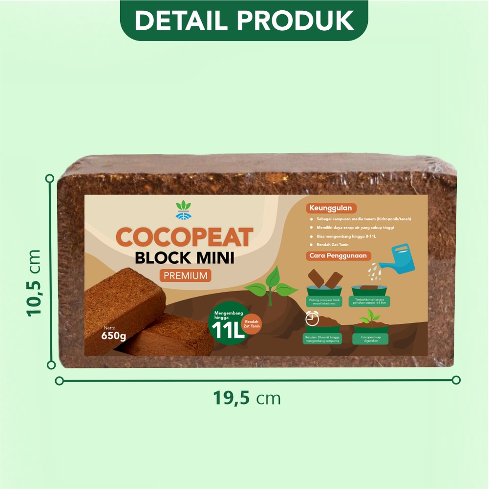 INFARM – Cocopeat Block 1KG Media Tanam Sabut Kelapa Halus Organik