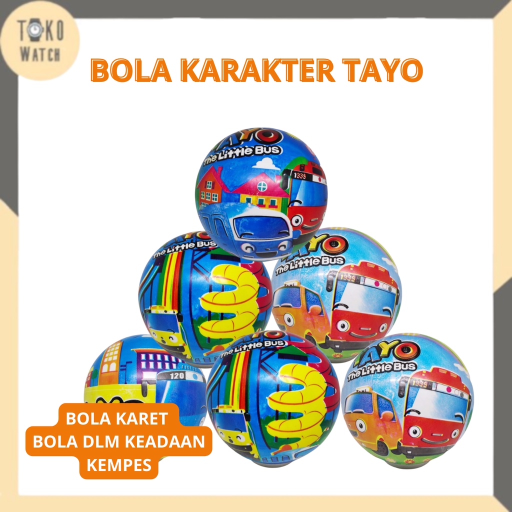 Mainan Bola Karet / Mainan Anak Bola Karet Karakter Tayo TW