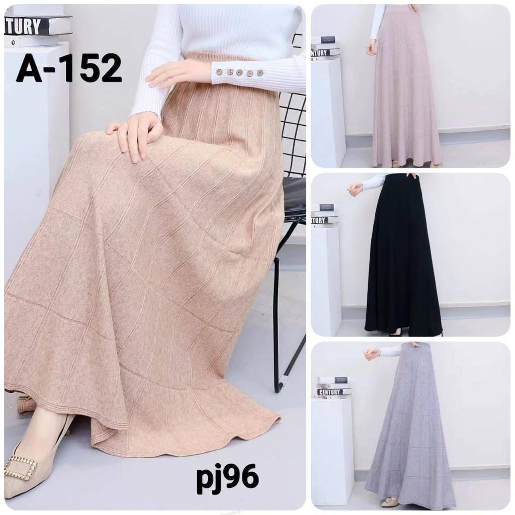 17084 ROK RAJUT HW PANJANG LINE TIMBUL BAWAH LINE FINISED PREMIUM POLOS BASIC ROK RAJUT PANJANG WANI