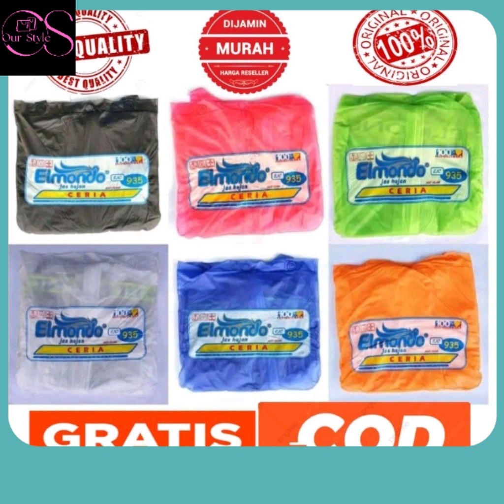 Anti Hujan / Elmondo Jas Hujan 935 JAKET CELANA Elmondo Ceria 935 Jas Hujan Elmondo Bahan Karet Mura