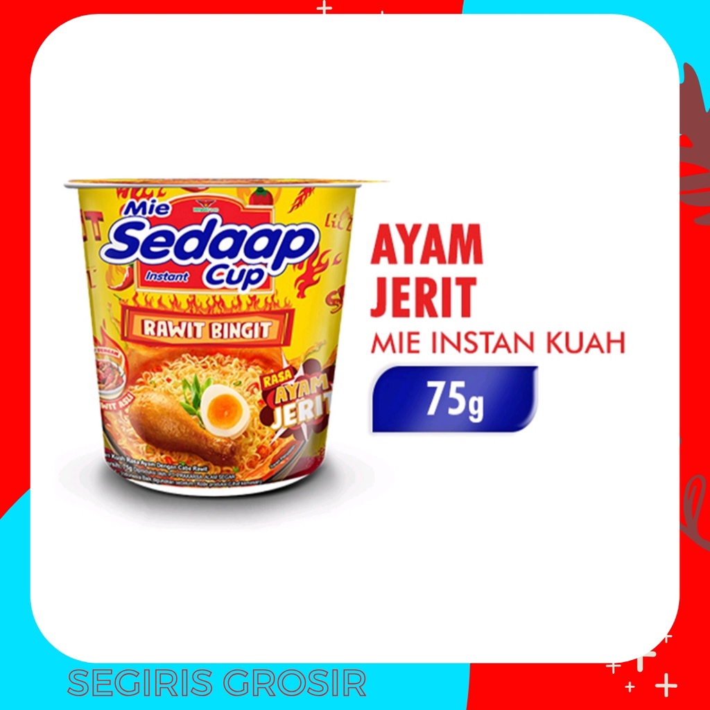 

Sedaap Mie instant RAWIT BINGIT Ayam Jerit Pedas Cup 75gr