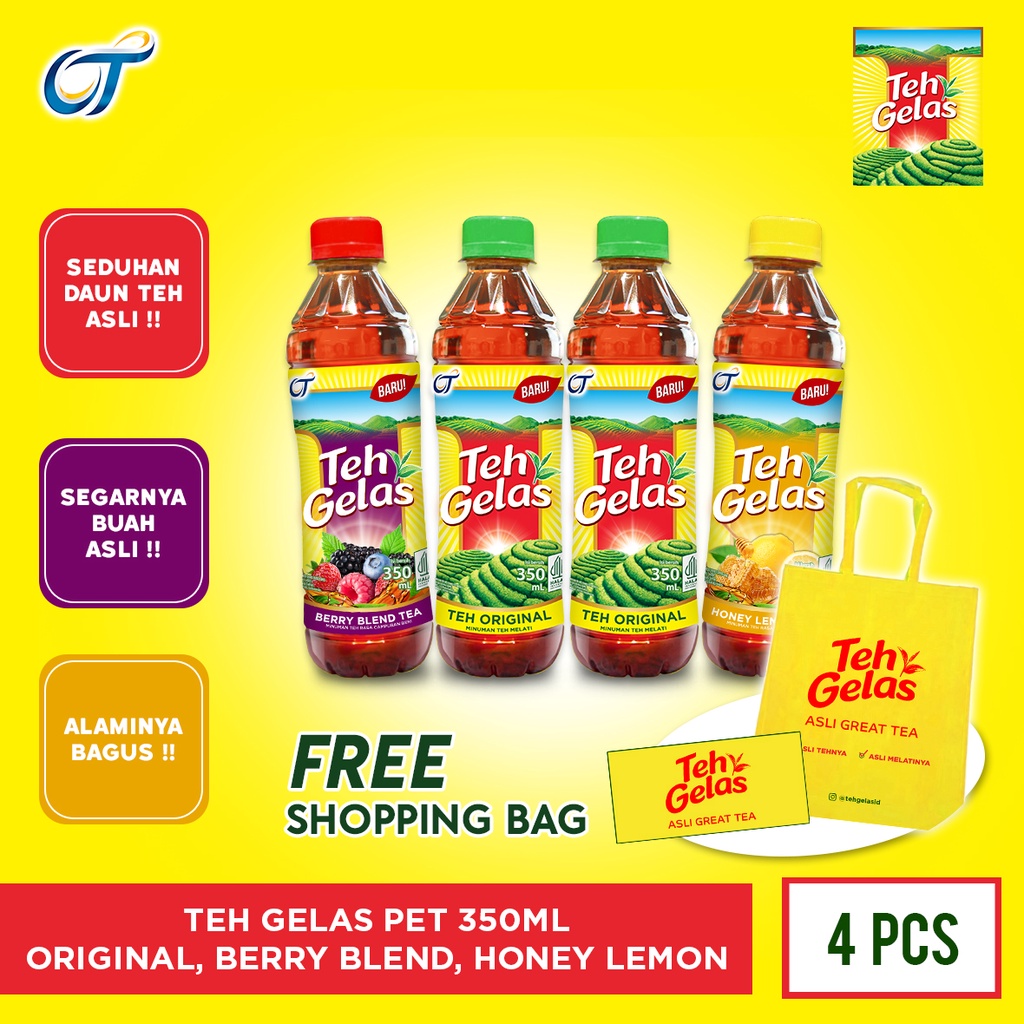 

Teh Gelas PET - Bundling Teh Gelas PET 350 ml (4 Pcs)