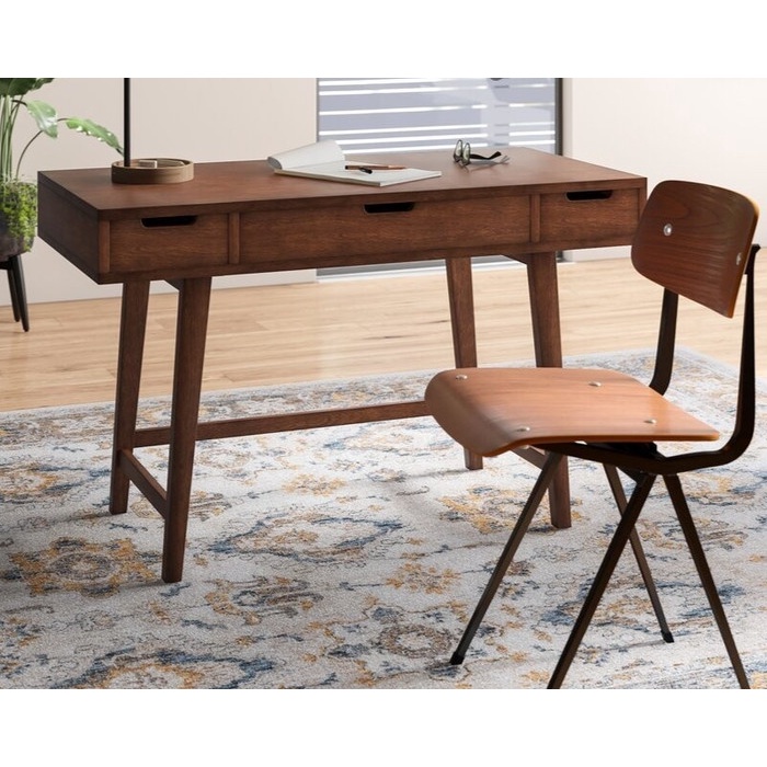 Meja Belajar Kayu Jati + Kursi - Meja Kerja Saira