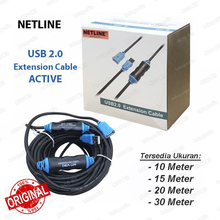NETLINE Kabel USB 2.0 Extension Aktif / Extender Active 30 Meter