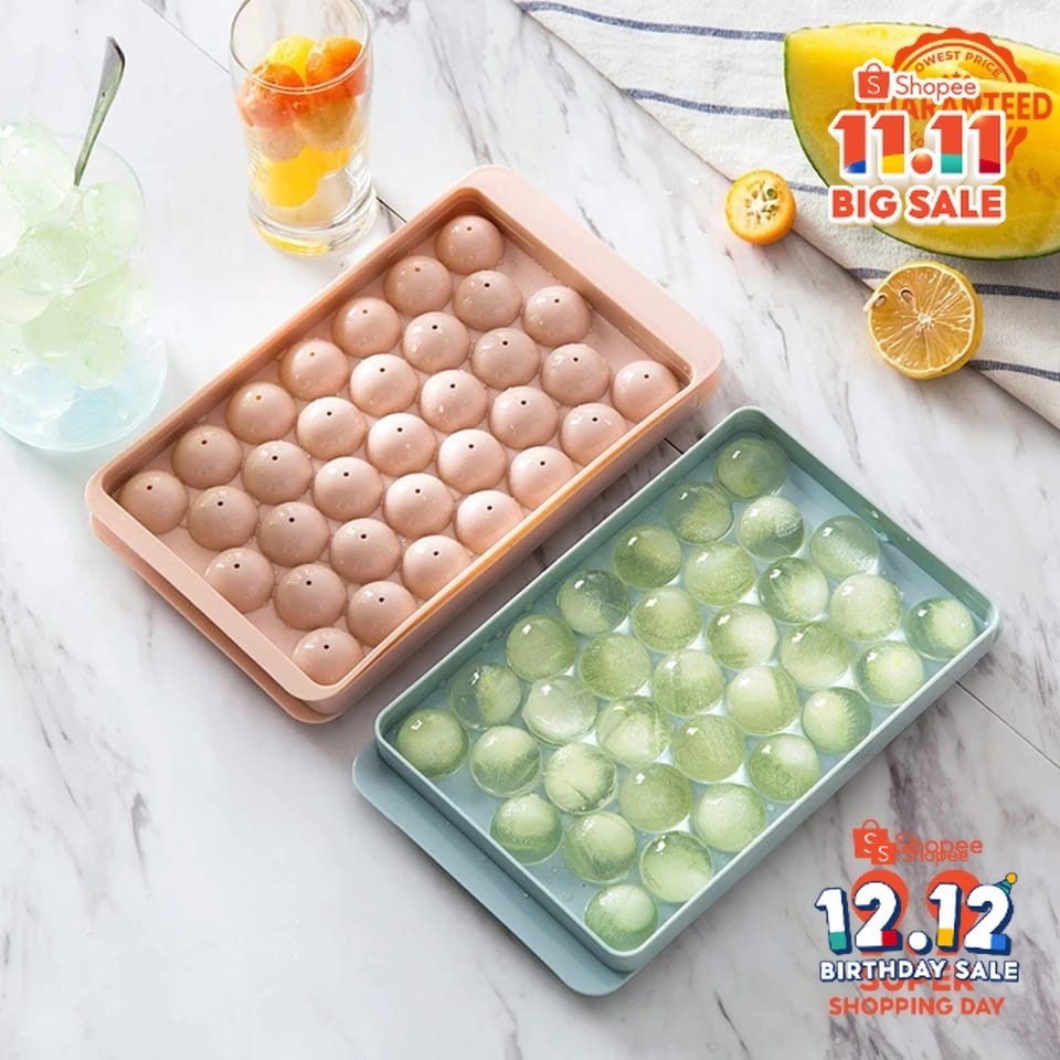 aiGooTan - CETAKAN ES BULAT - Cetakan Jelly Puding Pudding Buah Telur Puyuh Ice Ball Tray Murah Meda