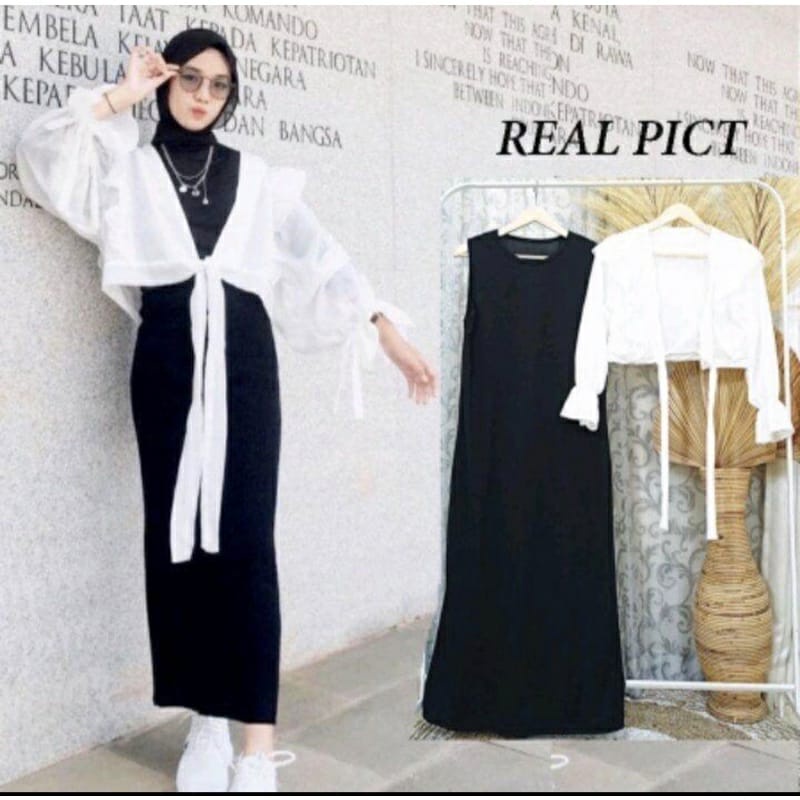 ( PROMO) SERAYU DRESS OUTER SET/DRESS TERBARU 2IN1/BUSUI FRIENDLY/OOTD HIJAB STYLE