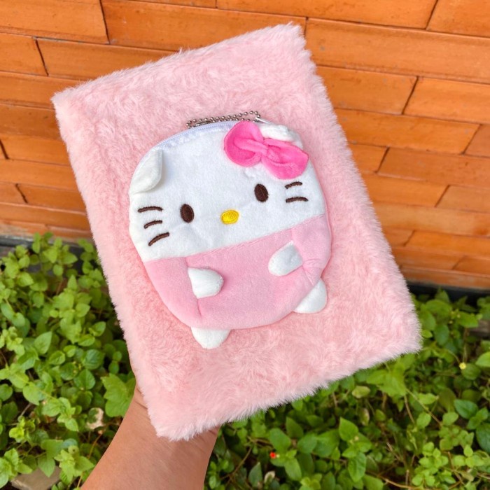 

Notebook Bulu A5 Hello Kitty Diary Bulu Fur Buku Tulis Anak Agenda - AL05-RAINBOW