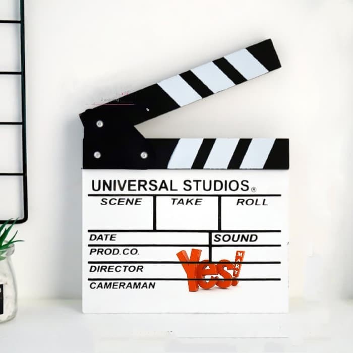 

Clapper board Movie Slate / Papan Take Action Ukuran Besar - Putih