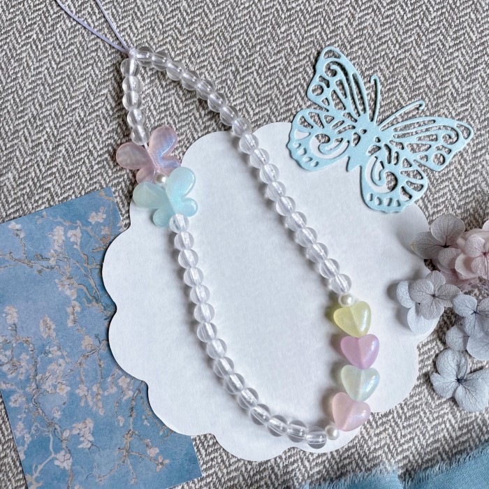 

PHONE STRAP BEADS -TALI HP - GANTUNGAN HANDPHONE by home_pita - Putih, Custom Nama