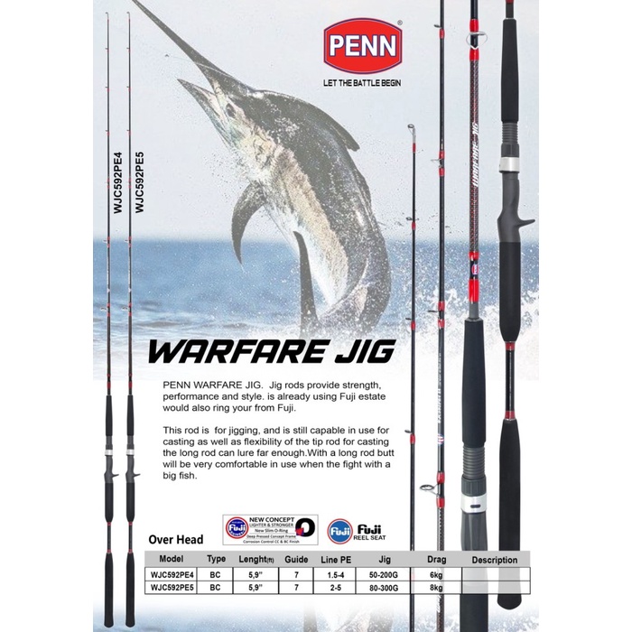 JORAN PENN WARFARE JIG OVERHEAD 592 PE 4 & 5 | JORAN JIGGING OVERHEAD - WJC592 PE4