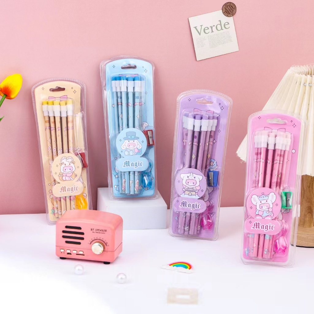

TERFAVORIT! SET STATIONERY 3IN1 ISI PENSIL12 PCS KARAKTER KARTUN JEPANG PRINCESS + 1 RAUTAN + 1 GRIP PENSIL