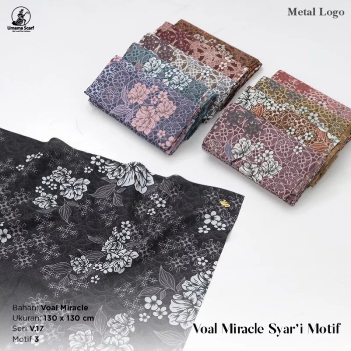 Segiempat Syari 130x130 Jilbab Umama Kerudung Segi4 Laser Jumbo Motif