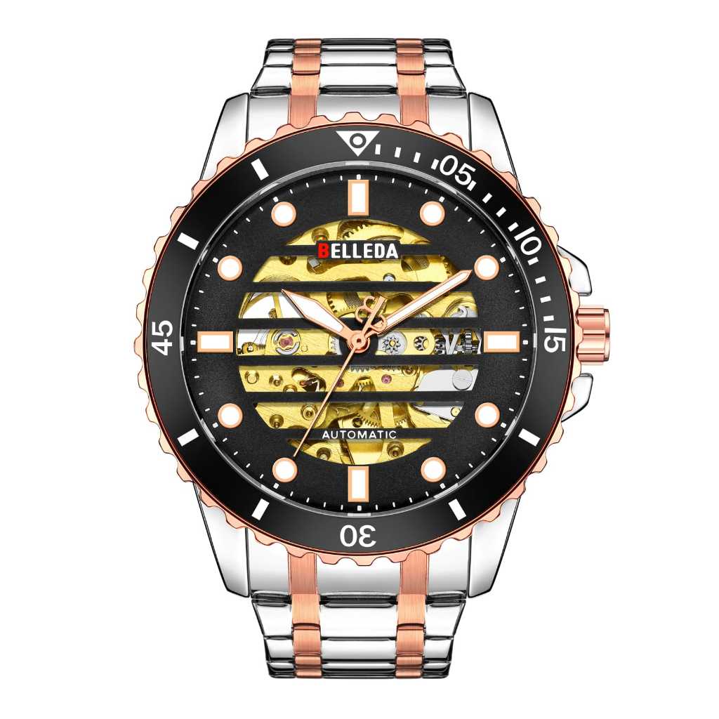 Jam Tangan Pria Belleda 9352 -1 Automatic Stainless Steel Original Anti Air Man Watch SMILE®️