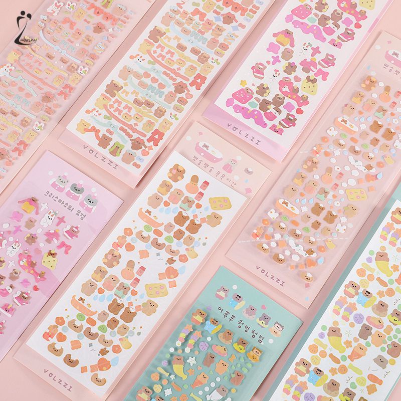 

Stiker cinta Korea ins stiker beruang laser yang lucu Z